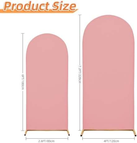 Arch Covers, Light Pink Arch Backdrop Cover Set of 2, Cover Only in 7.2FT+6FT in Light Pink, alternate view 2