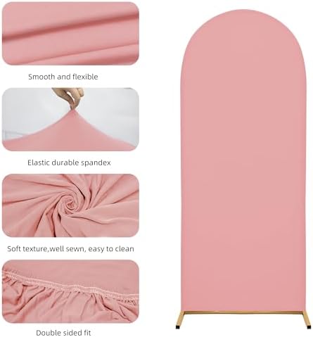 Arch Covers, Light Pink Arch Backdrop Cover Set of 3, Cover Only in 7.2FT+6.6FT+6FT in Light Pink, alternate view 5