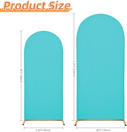 Arch Covers, Sky Blue Arch Backdrop Cover Set of 2, Cover Only in 7.2FT+6FT in Sky Blue, alternate view 2