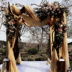 Arch Drapes for Wedding Arch Draping Fabric 4 Panel Sheer Backdrop for Ceremony Bridal Party Decor (Nude, 20Ft, alternate