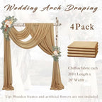Arch Drapes for Wedding Arch Draping Fabric 4 Panel Sheer Backdrop for Ceremony Bridal Party Decor (Nude, 20Ft, alternate