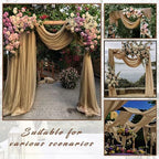 Arch Drapes for Wedding Arch Draping Fabric 4 Panel Sheer Backdrop for Ceremony Bridal Party Decor (Nude, 20Ft, alternate