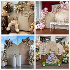 Arch Fabric Backdrop Covers Wedding Ripples Beige Color Arched 6ft Stand Covers Stretchy Background for Birthday, alternate