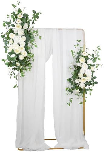 Arch Flower Kit of 2 - Artificial Floral Swag for Wedding Welcome Sign, Reception Ceremony Signs, Chair Decor