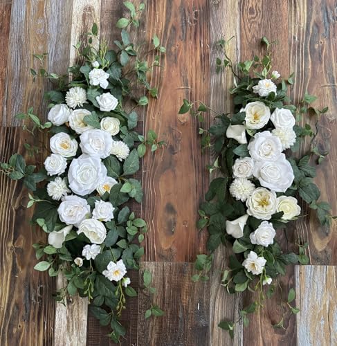 Arch Flower Kit of 2 - Artificial Floral Swag for Wedding Welcome Sign, Reception Ceremony Signs, Chair Decor, alternate view