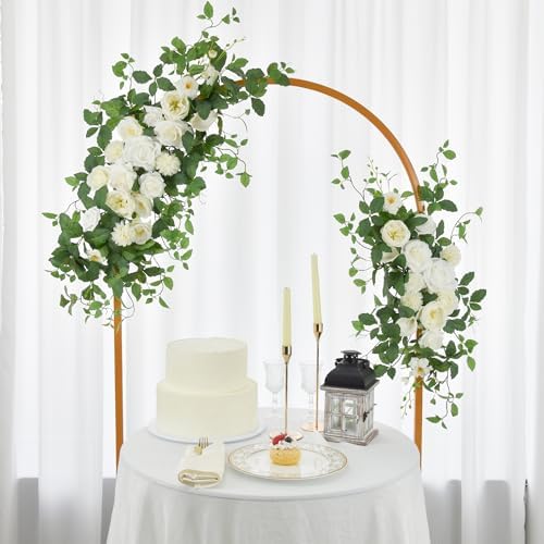 Arch Flower Kit of 2 - Artificial Floral Swag for Wedding Welcome Sign, Reception Ceremony Signs, Chair Decor, alternate view