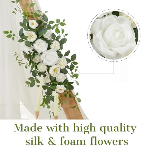 Arch Flower Kit of 2 - Artificial Floral Swag for Wedding Welcome Sign, Reception Ceremony Signs, Chair Decor, alternate view