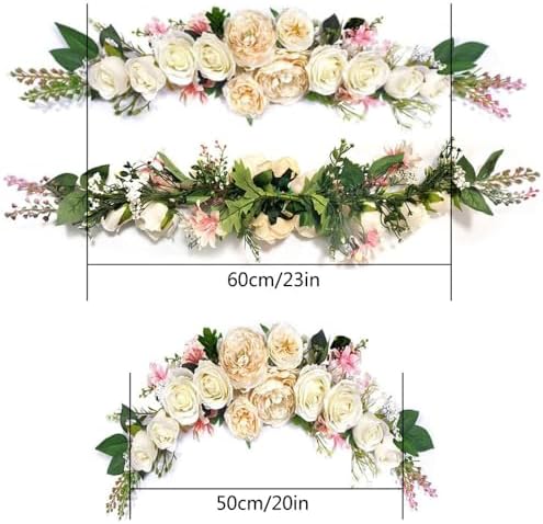 Arch Flowers, Artificial Floral Swags, 20" Length in Bent, Decorative Swag, Artificial Flower Swag for Door, alternate view 3