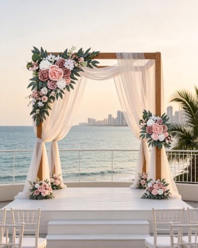 Arch Flowers Kit 2 Pack, Artificial Wedding Arch Decor, Silk Floral Swag, alternate view 2