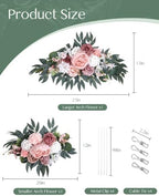 Arch Flowers Kit 2 Pack, Artificial Wedding Arch Decor, Silk Floral Swag, alternate view 3
