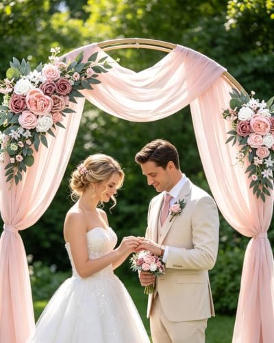 Arch Flowers Kit 2 Pack, Artificial Wedding Arch Decor, Silk Floral Swag, alternate view 6