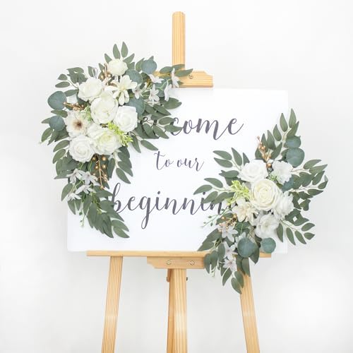 Arch Flowers with Drapes Kit (Pack of 2) for Wedding Ceremony Arbor and Reception Backdrop Decoration Wedding