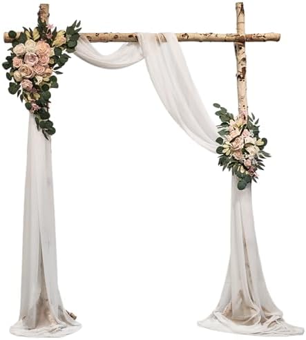Arch Flowers with Drapes Kit (Pack of 3) - Includes 2Pcs Artificial Flower Arch Decor & 1Pcs Drapes, for Wedding