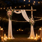 Arch Flowers with Drapes Kit (Pack of 3) - Includes 2Pcs Artificial Flower Arch Decor & 1Pcs Drapes, for Wedding, alternate