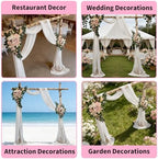 Arch Flowers with Drapes Kit (Pack of 3) - Includes 2Pcs Artificial Flower Arch Decor & 1Pcs Drapes, for Wedding, alternate