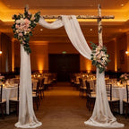 Arch Flowers with Drapes Kit (Pack of 3) - Includes 2Pcs Artificial Flower Arch Decor & 1Pcs Drapes, for Wedding, alternate