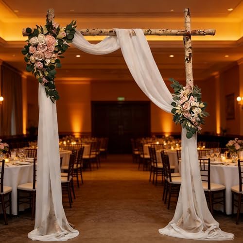 Arch Flowers with Drapes Kit (Pack of 3) - Includes 2Pcs Artificial Flower Arch Decor & 1Pcs Drapes, for Wedding, alternate