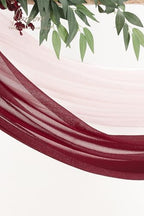 Arch Flowers with Drapes Kit (Pack of 4) - 2pcs Artificial Burgundy & Blush Floral Swag Arrangement with 2pcs, alternate view