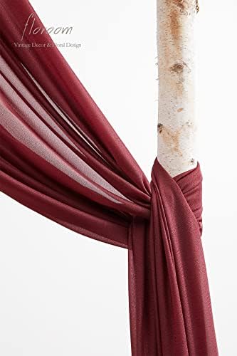 Arch Flowers with Drapes Kit (Pack of 4) - 2pcs Artificial Burgundy & Navy Blue Floral Swag Arrangement with, alternate view