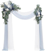 Arch Flowers with Drapes Kit (Pack of 4) - 2pcs Artificial Dusty Blue & Navy Blue Floral Swag Arrangement with