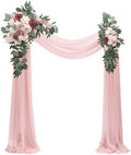 Arch Flowers with Drapes Kit (Pack of 4) - 2pcs Artificial Dusty Rose & Burgundy Floral Swag Arrangement with