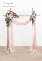 Arch Flowers with Drapes Kit (Pack of 4) - 2pcs Artificial Dusty Rose & Navy Blue Floral Swag Arrangement with, alternate