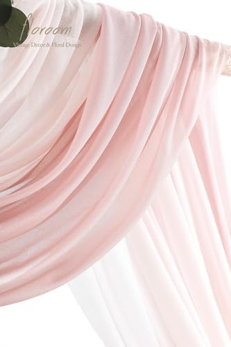 Arch Flowers with Drapes Kit (Pack of 4) - 2pcs Artificial Dusty Rose & Navy Blue Floral Swag Arrangement with, alternate