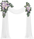 Arch Flowers with Drapes Kit (Pack of 4) - 2pcs Artificial Lilac Lavender Purple Floral Swag Arrangement with