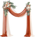 Arch Flowers with Drapes Kit (Pack of 4) - 2pcs Artificial Terracotta & Cream Floral Swag Arrangement with 2pcs