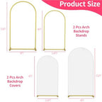 Arch Stand and Cover Set of 2(7.2FT+6FT), Arch Frame & White Cover in Gold, alternate view 3