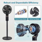 ARLIME Pedestal Fan Adjustable Height, Remote Control, alternate view 6