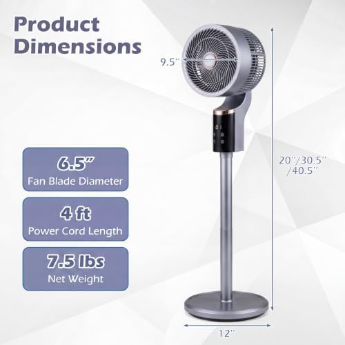 ARLIME Pedestal Fan, Quiet Standing Fan with Remote Control, alternate view 2