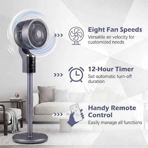 ARLIME Pedestal Fan, Quiet Standing Fan with Remote Control, alternate view 4