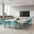 Armless Stacking Chairs, Blue, Set of 4 in Blue, alternate view 2