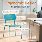 Armless Stacking Chairs, Blue, Set of 4 in Blue, alternate view 6