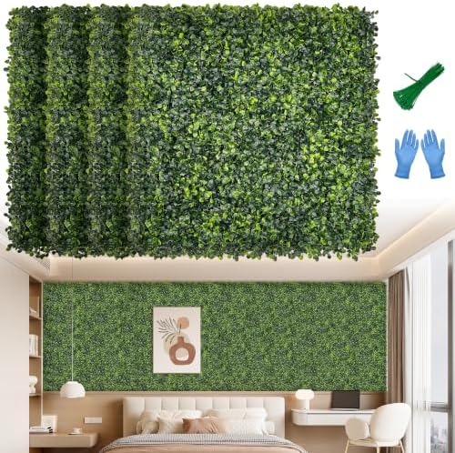 Artificial 10"x10" (12 Pieces) Boxwood Grass Wall Panels Screen