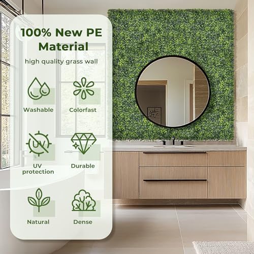 Artificial 10"x10" (12 Pieces) Boxwood Grass Wall Panels Screen, alternate view 4
