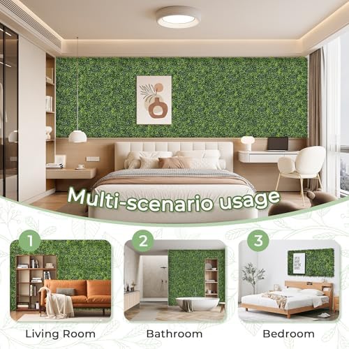 Artificial 10"x10" (12 Pieces) Boxwood Grass Wall Panels Screen, alternate view 5