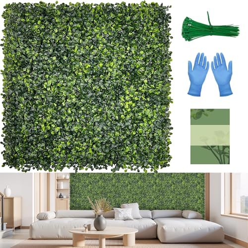 Artificial 20"x20" (12 Pieces) Boxwood Grass Wall Panels Screen