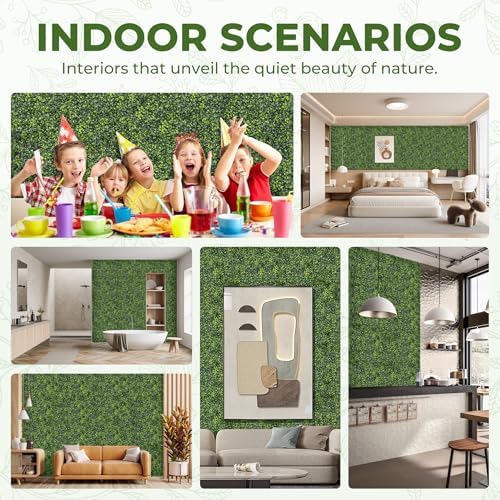 Artificial 20"x20" (12 Pieces) Boxwood Grass Wall Panels Screen, alternate view 5