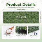Artificial 40x120 in (33.5 Sqft) Boxwood Grass Wall Backdrop Roll, alternate view 2