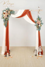 Artificial Arch Flowers Kit(Pack of 4),2Pcs Artificial Flower Arch Decor, 2Pcs Drapes, Ceremony and Reception, alternate view