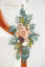 Artificial Arch Flowers Kit(Pack of 4),2Pcs Artificial Flower Arch Decor, 2Pcs Drapes, Ceremony and Reception, alternate view