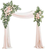 Artificial Arch Flowers Kit(Pack of 4),2Pcs Artificial Flower Arch Decor, 2Pcs Drapes, Ceremony and Reception