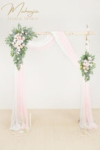 Artificial Arch Flowers Kit(Pack of 4),2Pcs Artificial Flower Arch Decor, 2Pcs Drapes, Ceremony and Reception, alternate view