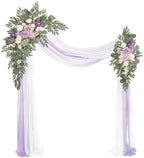 Artificial Arch Flowers Kit(Pack of 4),2Pcs Artificial Flower Arch Decor, 2Pcs Drapes, Ceremony and Reception