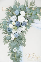 Artificial Arch Flowers Kit(Pack of 4),2Pcs Artificial Flower Arch Decor, 2Pcs Drapes, Ceremony and Reception, alternate view