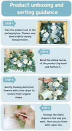 Artificial Arch Flowers Kit(Pack of 4),2Pcs Artificial Flower Arch Decor, 2Pcs Drapes, Ceremony and Reception, alternate view
