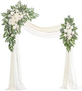 Artificial Arch Flowers Kit(Pack of 4),2Pcs Artificial Flower Arch Decor, 2Pcs Drapes, Ceremony and Reception