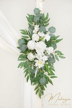 Artificial Arch Flowers Kit(Pack of 4),2Pcs Artificial Flower Arch Decor, 2Pcs Drapes, Ceremony and Reception, alternate view